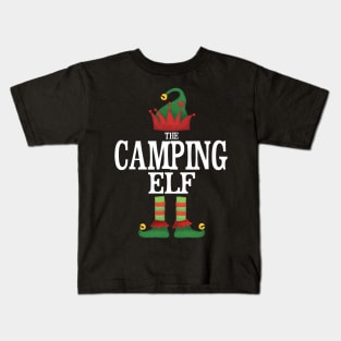 Camping Elf Matching Family Group Christmas Party Pajamas Kids T-Shirt